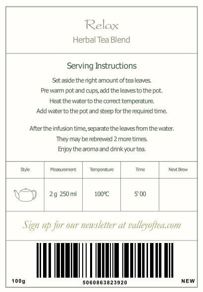 Valley of Tea Relaxing Organic Tea Chamomile Blend - Soothes Anxiety and Relieves Stress - Relaxing the Nerves - Calming Camomille Loose Leaf Blend - Camomille Teas Camameal Tea Camimile Camomile Herb 100g