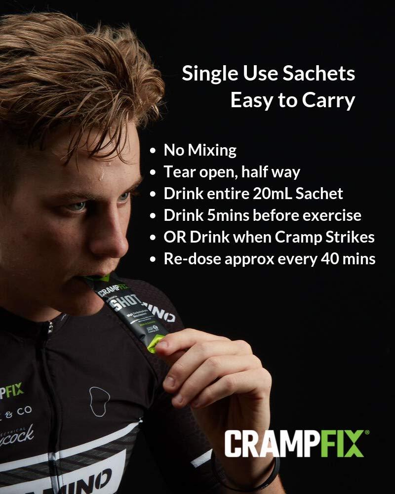 CRAMPFIX CrampFix Sports Shot, Prevents and Relieves Muscle Cramps in Seconds, Easy Carry Sachets, 15 Pack, All Natural, Espresso with Caffeine