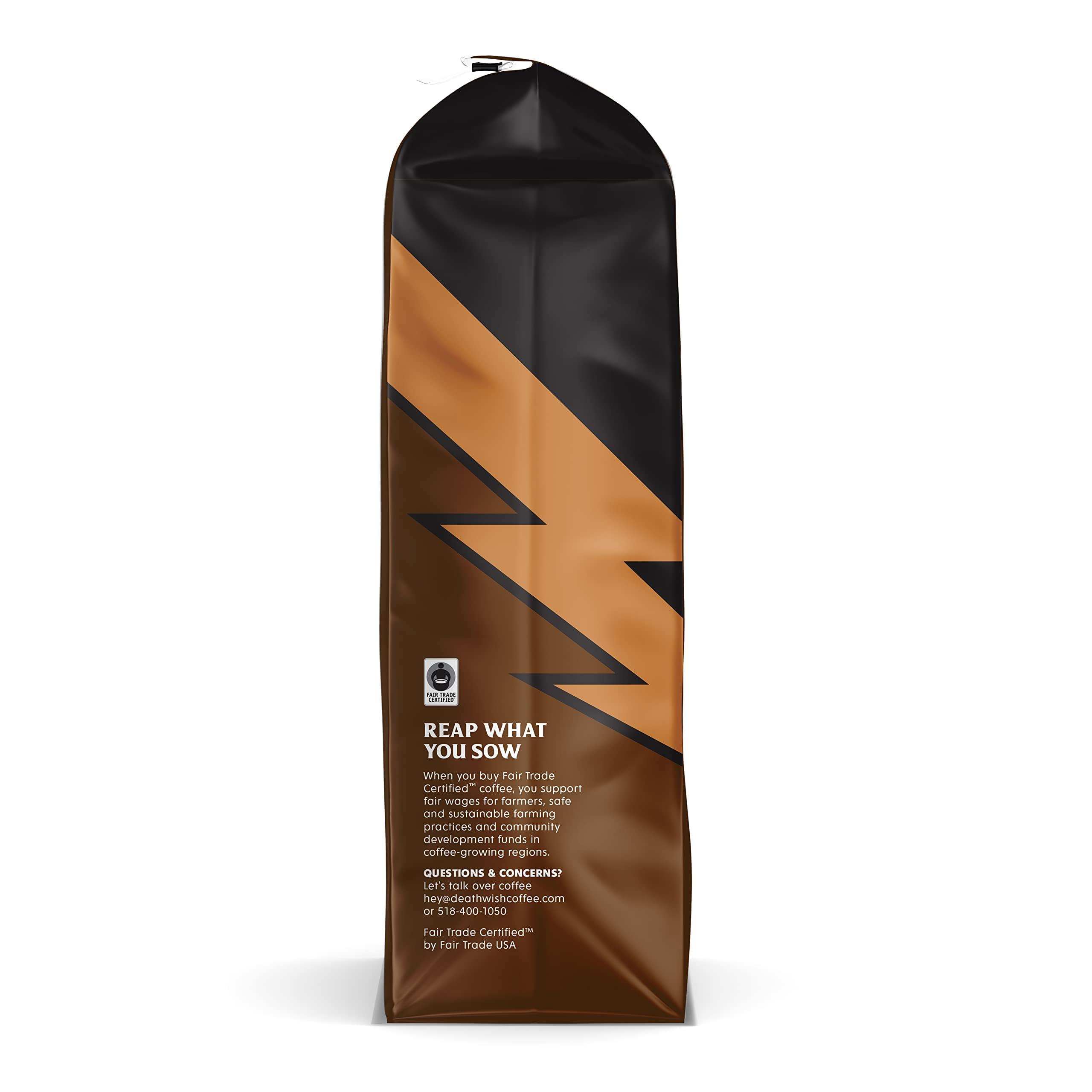 Death Wish Coffee Co. Death Wish Coffee, Organic and Fair Trade, Medium Roast, Whole Bean Coffee, 16 oz