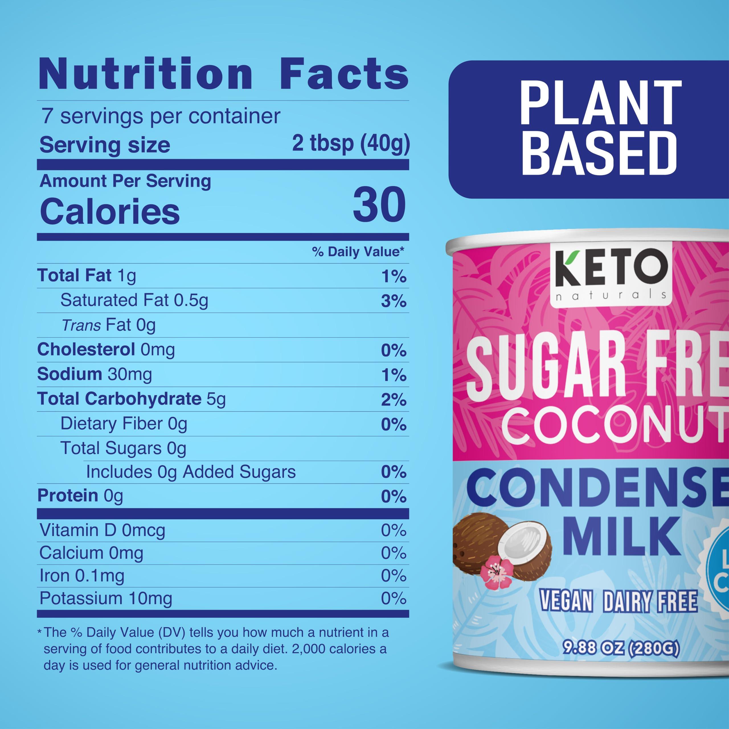 Keto Naturals Keto Sugar Free Condensed Milk (6 Packs) Vegan Coconut Condensed Milk - Plant based milk, Vegan and Keto Friendly. Lower calories condensed coconut milk. 1-1 Replacement of regular condensed milk