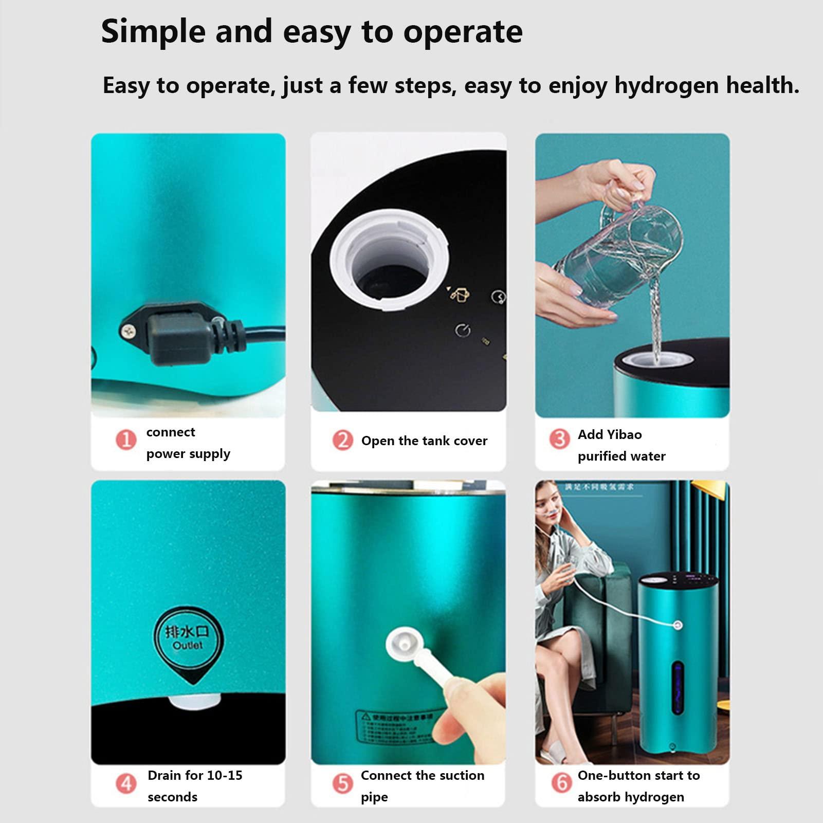 FXNFXLA FXNFXLA Hydrogen Inhalation Machine, 99.99% High Purity H2 Hydrogen Inhaler, 4 Hours Continuous H2 Supply, SPE/PEM Ionizer, for Home Office(Size:300ml/min,Color:Single Suction)