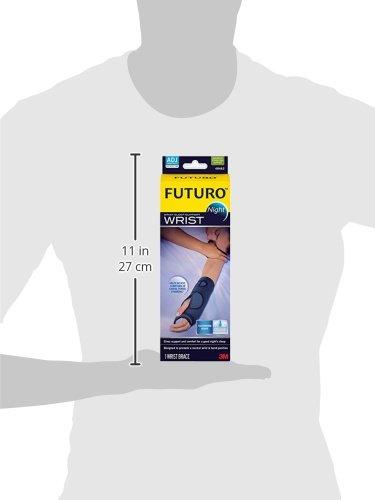 Futuro FUTURO Night Wrist Support, Left or Right, Adjustable, Helps Provide Nighttime Relief of Carpel Tunnel Symptoms, Made of Breathable Material, Easy-to-Use Sleeve Design, One Size Fits Most (48462ENR)