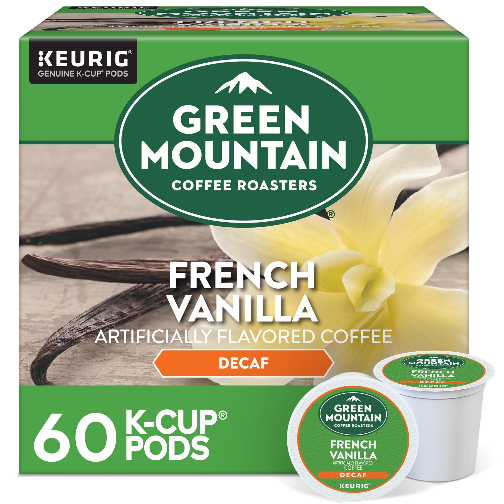 Green Mountain Coffee Roasters Green Mountain Coffee Roasters French Vanilla Decaf Keurig Single-Serve K-Cup pods, Light Roast Coffee, 60 Count (6 Packs of 10)