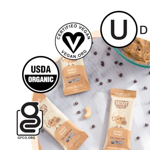 Skout Organic Skout Organic Cookie Dough Kids Snack Bars (18 Pack) | Organic Kids Snack Bars | School Snacks & Lunch Snacks | Vegan & Paleo | Gluten, Dairy, Grain, Peanut Free