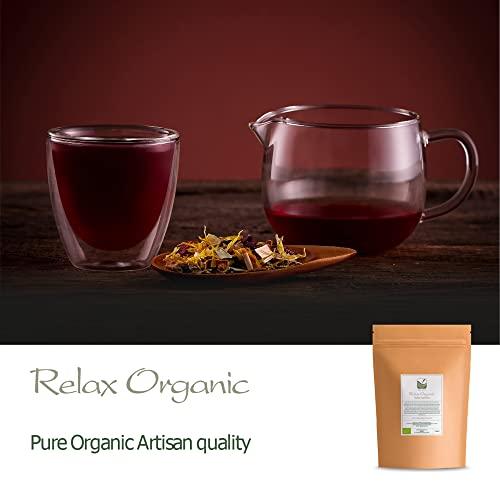 Valley of Tea Relaxing Organic Tea Chamomile Blend - Soothes Anxiety and Relieves Stress - Relaxing the Nerves - Calming Camomille Loose Leaf Blend - Camomille Teas Camameal Tea Camimile Camomile Herb 100g
