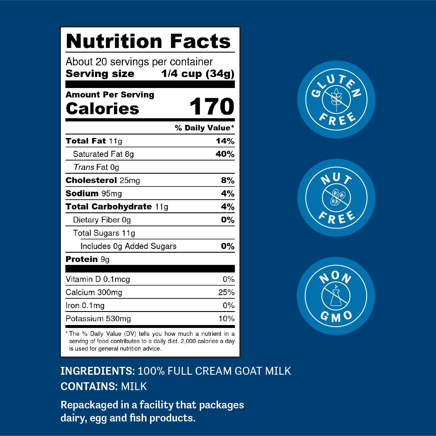 Judee's Gluten Free Judee's Goat Milk Powder 1.5 lb - Blends Well in Smoothies and Great for Baking - Convenient for Travel, Hiking, and Camping - Non-GMO, Gluten-Free and Nut-Free