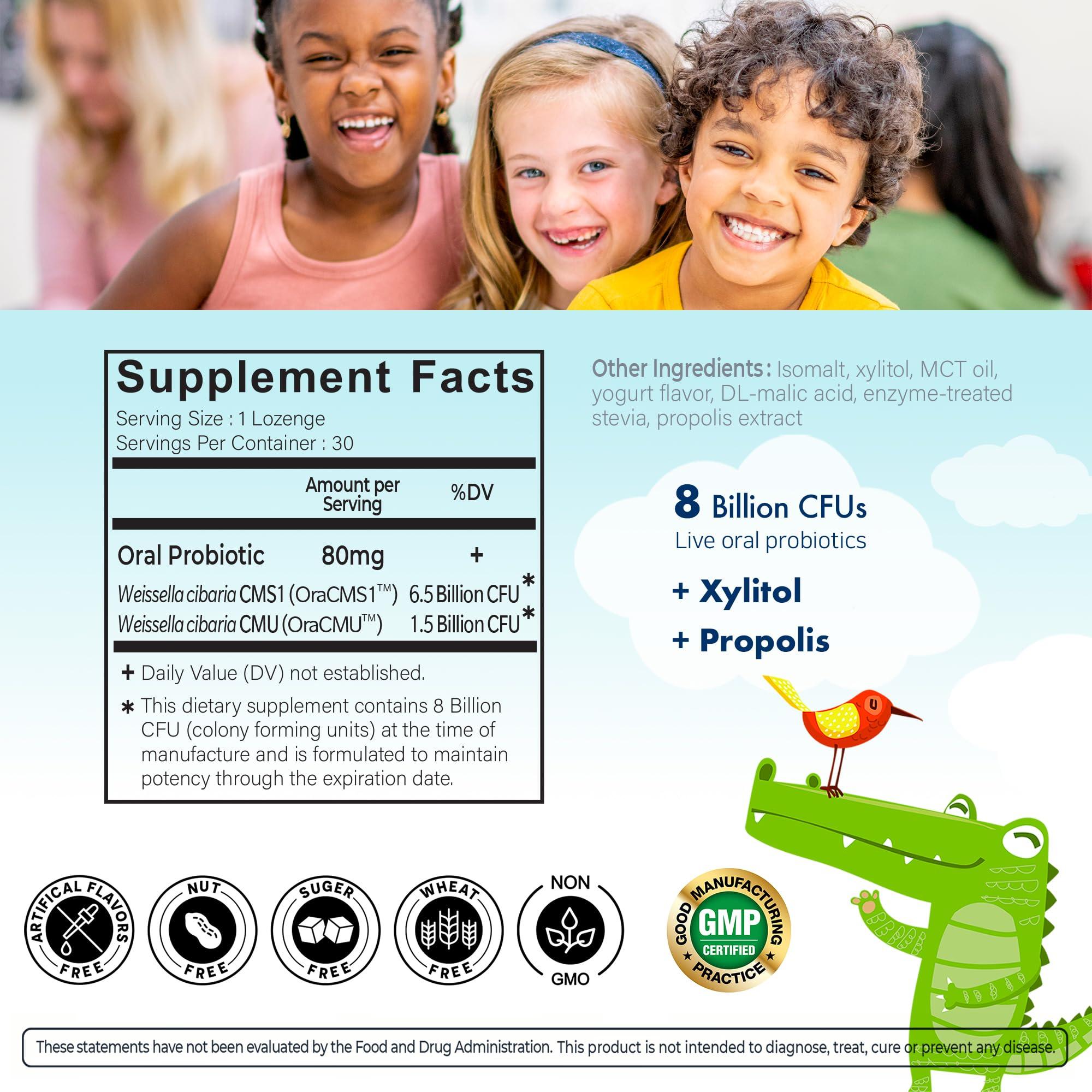 OraTicx OraTicx Kids Dental Probiotics for Anti-Cavity + Healthy Teeth and Gums, 8 Billion CFU Probiotics for Oral Health, Sugar Free Yogurt Flavor 1-Pack