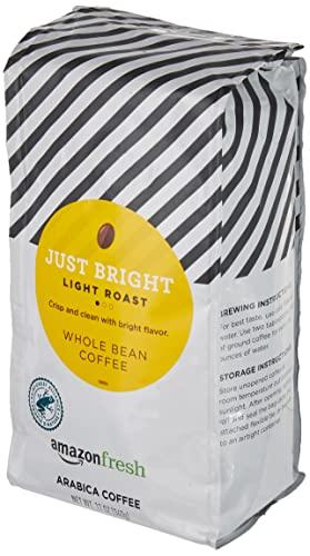 Amazon Fresh AmazonFresh Just Bright Whole Bean Coffee, Light Roast, 12 Ounce