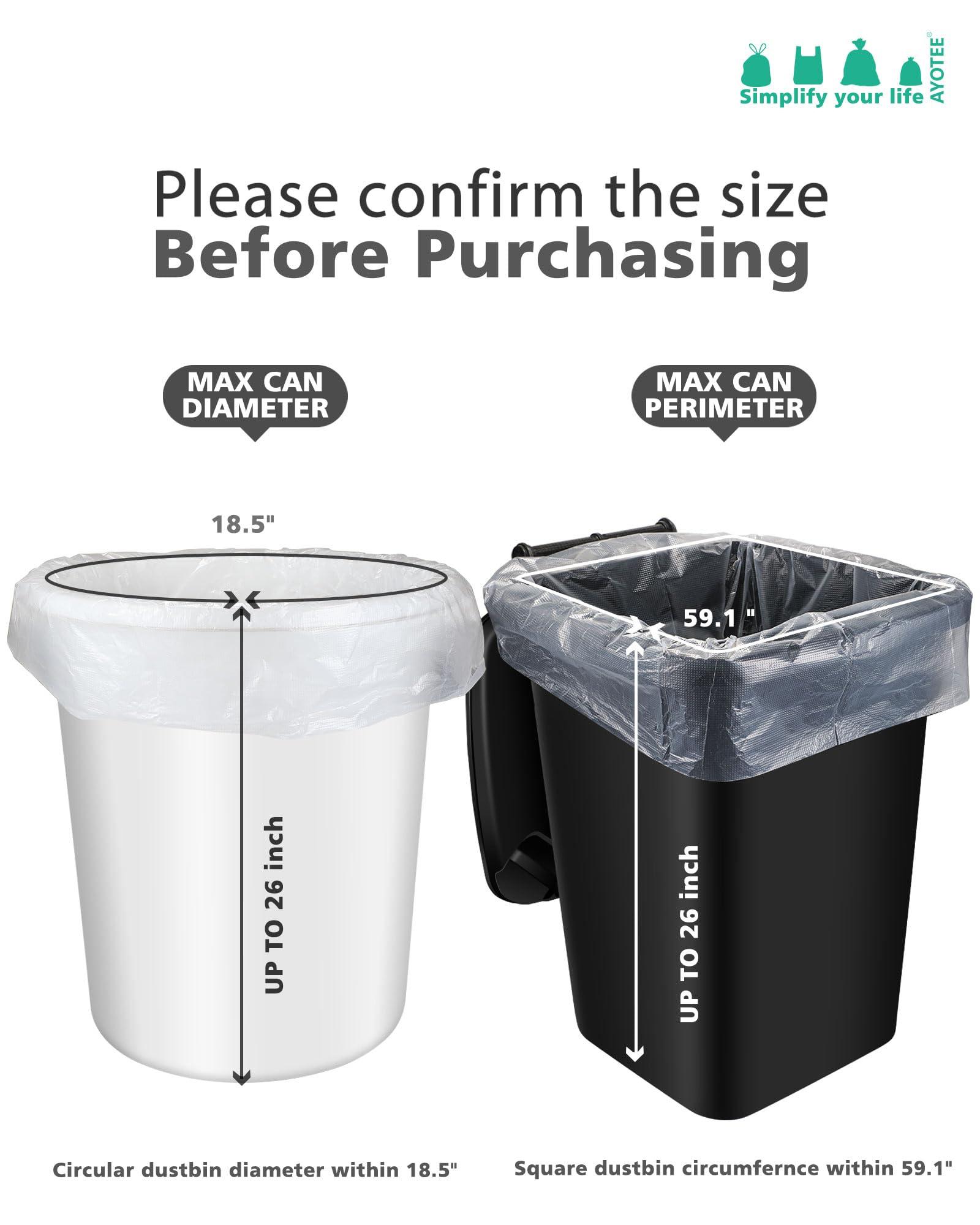 AYOTEE AYOTEE 23 Gallon Trash Bags with Zip Ties, Large Clear Trash Bags 20 Gallon, 50 Count Extra Large Garbage Bags Clear Garbage Bags for Home, Office, Recycling, Lawn and Leaf