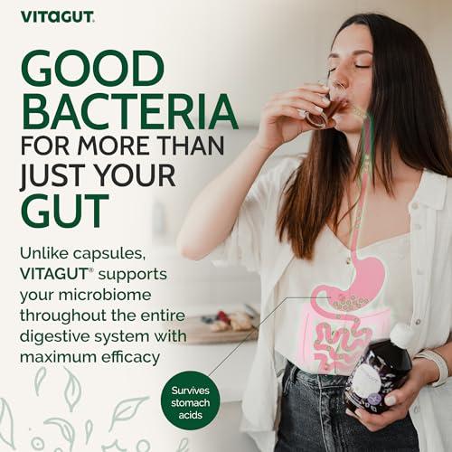 VITAGUT VITAGUT Liquid Probiotic, Prebiotics & Postbiotics 3-in-1 Organic, Live Probiotics for Women & Men - Probiotics for Digestive Health, 50 Billion CFU, 19 Fermented Herbs, Vegan Probiotic for Gut Health