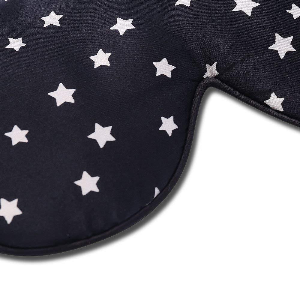ALASKA BEAR ALASKA BEAR Natural Silk Sleep Mask, Super Smooth Eye Mask (Black Stars)