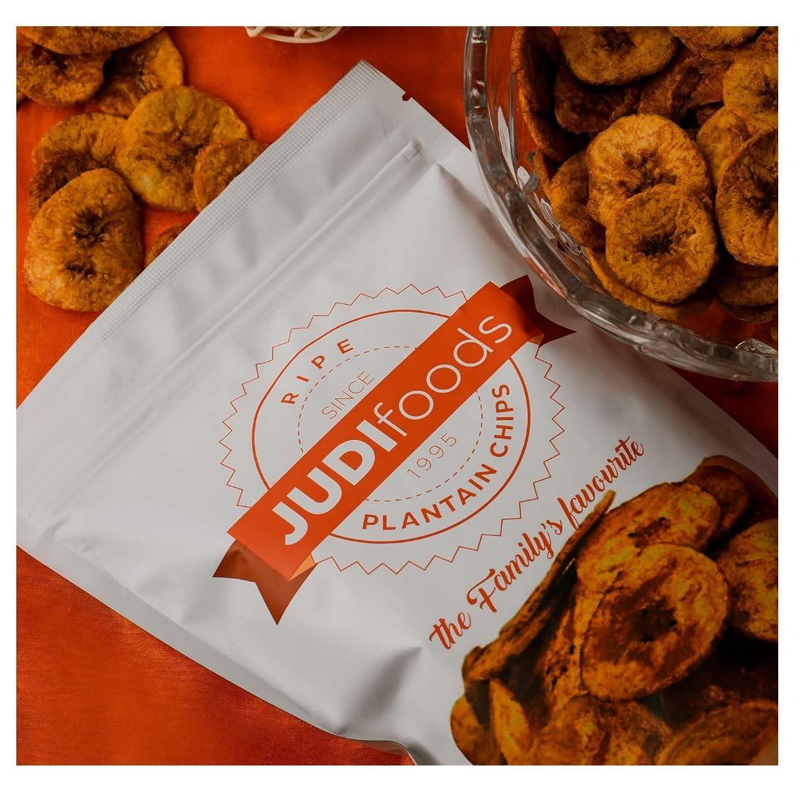 Judi Foods Judi Foods Plantain Chips- Ripe, Sweet Plantain Chips, Organic Chips, Crispy Exotic Chips, 3.5 Ounce (Pack of 5)