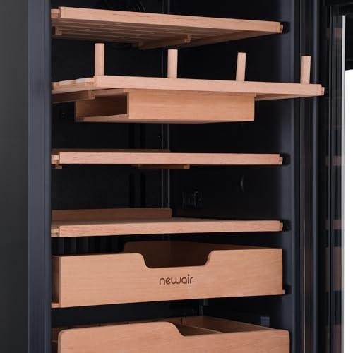 NewAir NewAir x Boveda 500 Count Electric Humidor, Spanish Cedar Shelves with Temperature Control, Cigar Humidor Box with Built-In Boveda Humidity Control in Stainless Steel