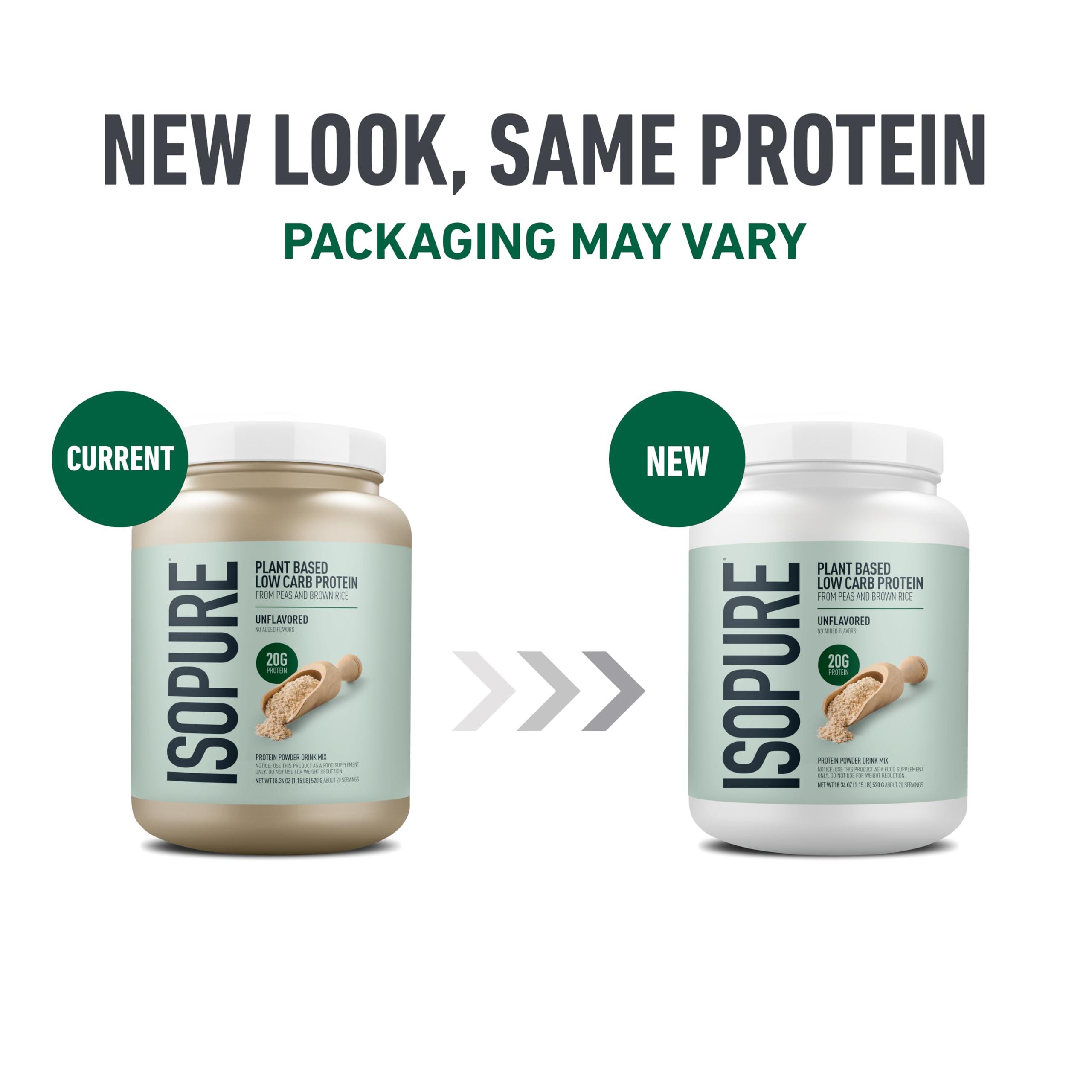 Isopure Isopure Plant-Based Protein Powder, Lactose Free, Gluten Free, With Iron, Unflavored, 20g Plant Protein Per Serving, 1.15 Lbs, 20 Servings