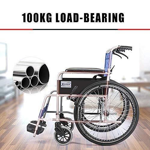 ZYF ZYF Wheelchair HJH- Self-propelled Foldable Wheelchair - Wheelchair for The Disabled and The Elderly - Removable arm and Foot Rests - Seat Belt