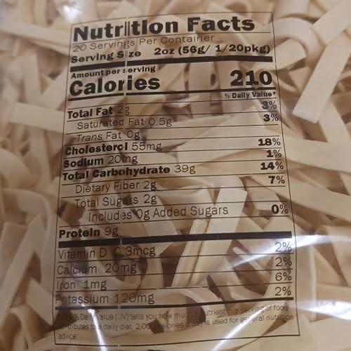 Lehman\'s Lehman\'s Homemade Egg Noodles, All Natural USA Made Amish Pasta, Case of Four Big 40 oz Bags, Extra Wide 1 Inch Width