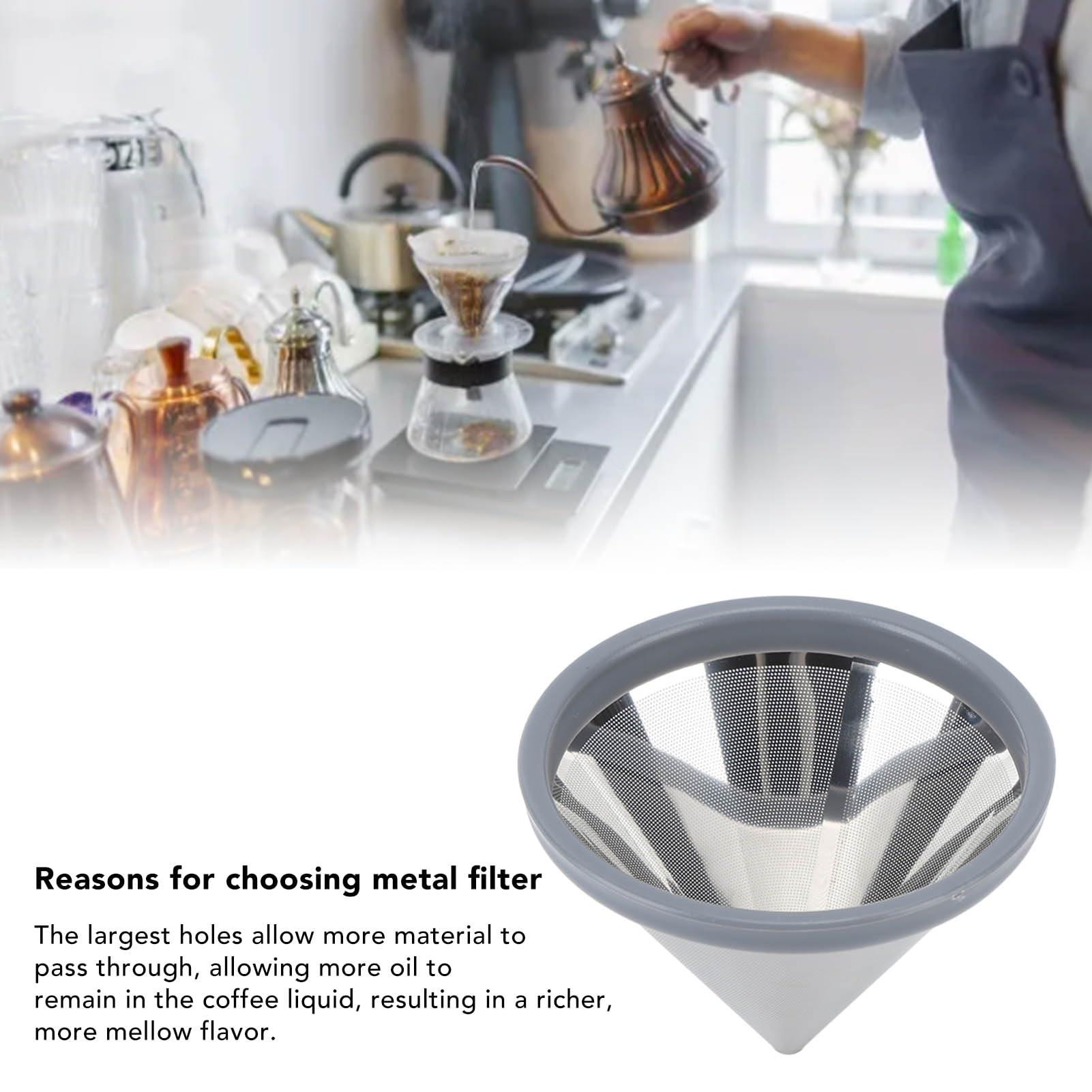 Atyhao Pour Over Coffee Filter, Stainless Steel Reusable Pour Over Coffee Filter Portable Metal Coffee Dripper for Home Travel Office (1 to 3 Cups)