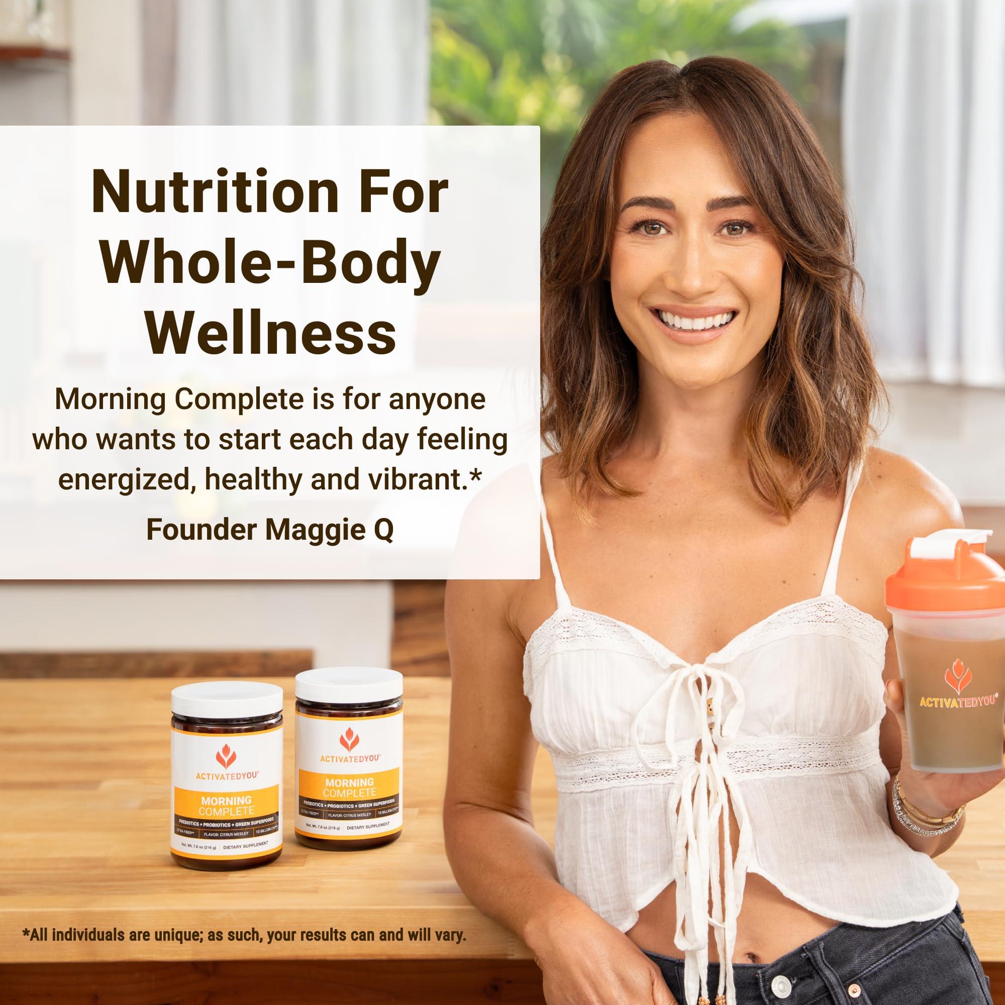 ACTIVATEDYOU ACTIVATEDYOU Morning Complete Daily Wellness Greens Superfood Drink Mix for Gut Health w/Prebiotics, Probiotics, Antioxidants, Green Superfoods, 10 Billion CFUs, 30 Servings (Citrus)