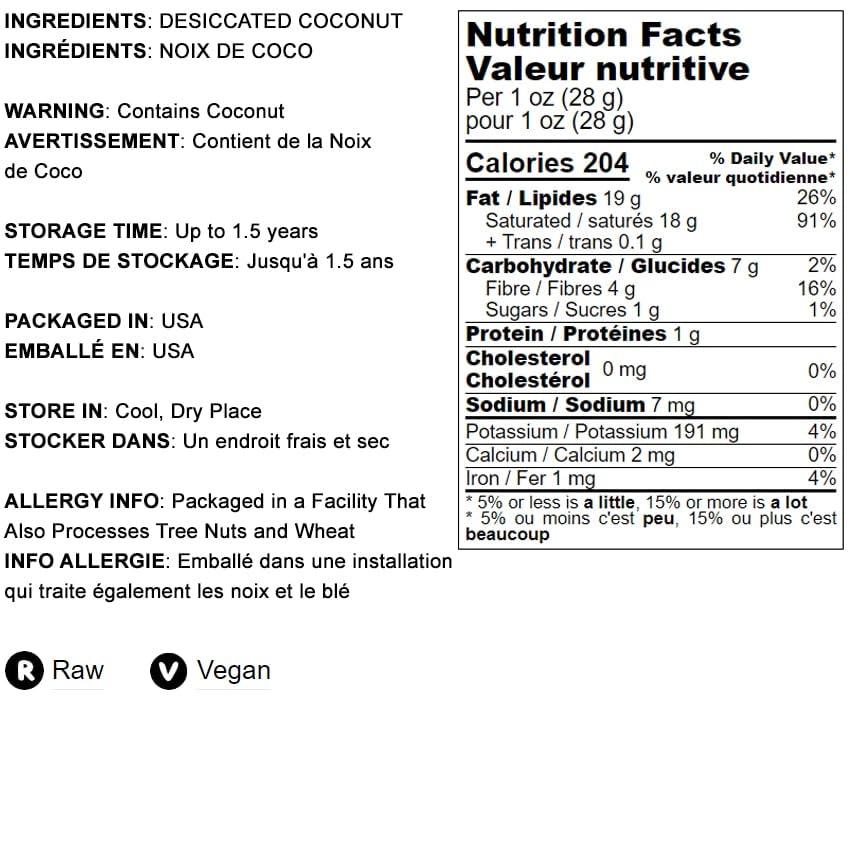 Food to Live Food to Live Coconut Chips, 12 Ounces Unsweetened Flakes, Unsulfured, Raw, Dried, Desiccated, Shaved Meat, Vegan, Keto, Kosher, Bulk, Great for Baking. A Good Source of Fiber, Protein, Healthy Fats