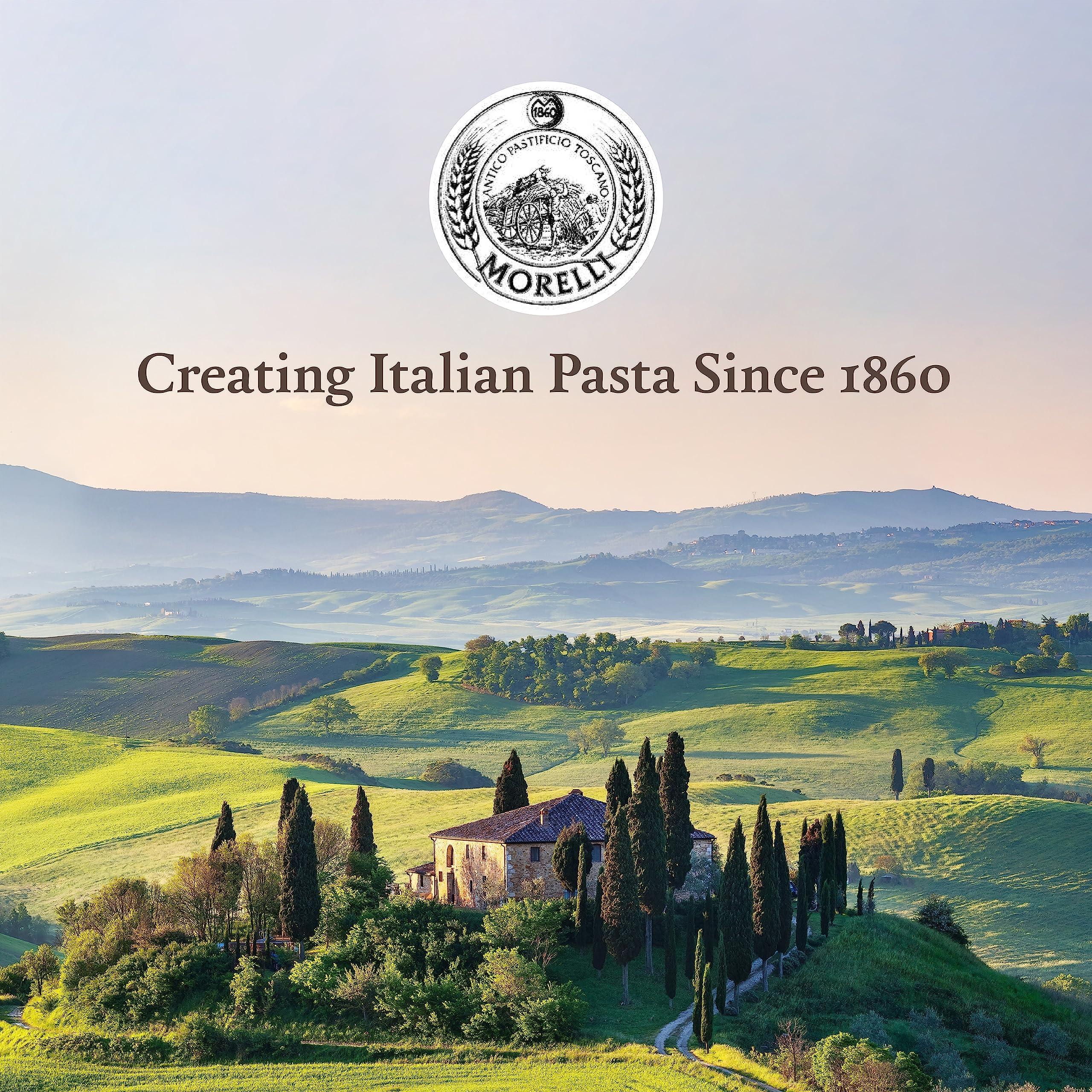 ANTICO PASTIFICIO MORELLI 1860 PASTA AL GERME DI G Morelli Pici Pasta di Toscana - Gourmet Italian Pasta - Organic Pici Noodles - Thick Organic Pasta Nests Made in Italy from Durum Wheat Semolina - 17.6oz (500g) - Pack of 12