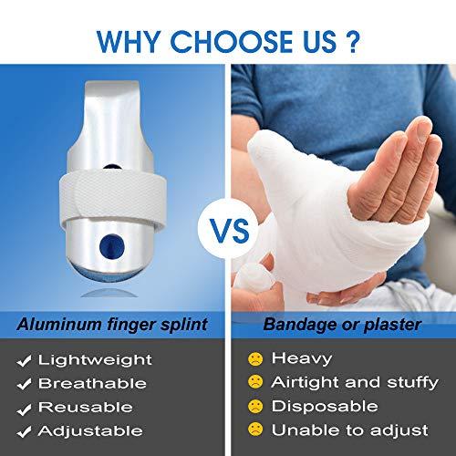 BRMDT BRMDT Trigger Finger Splint, Aluminum Thumb Splint Finger Support for Promote the Rehabilitation of Finger Fracture Fingers /Bent Finger, Finger Splints for Straightening (Small)