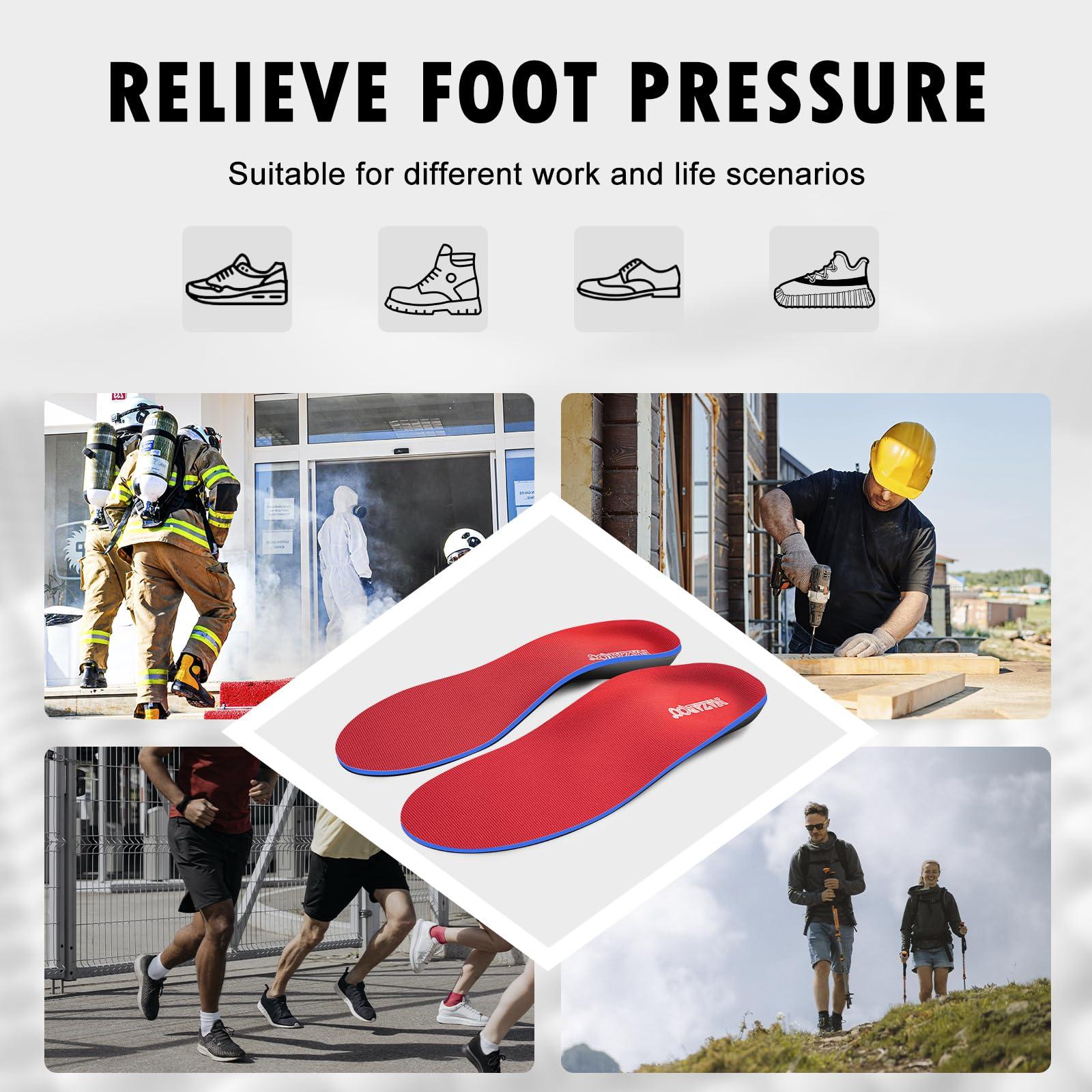 NAZAROO Shoe Insoles Arch Support Inserts Orthotic Insoles for Plantar Fasciitis, Flat Feet, High Arch, Pronation, Heel Spurs & Foot Pain