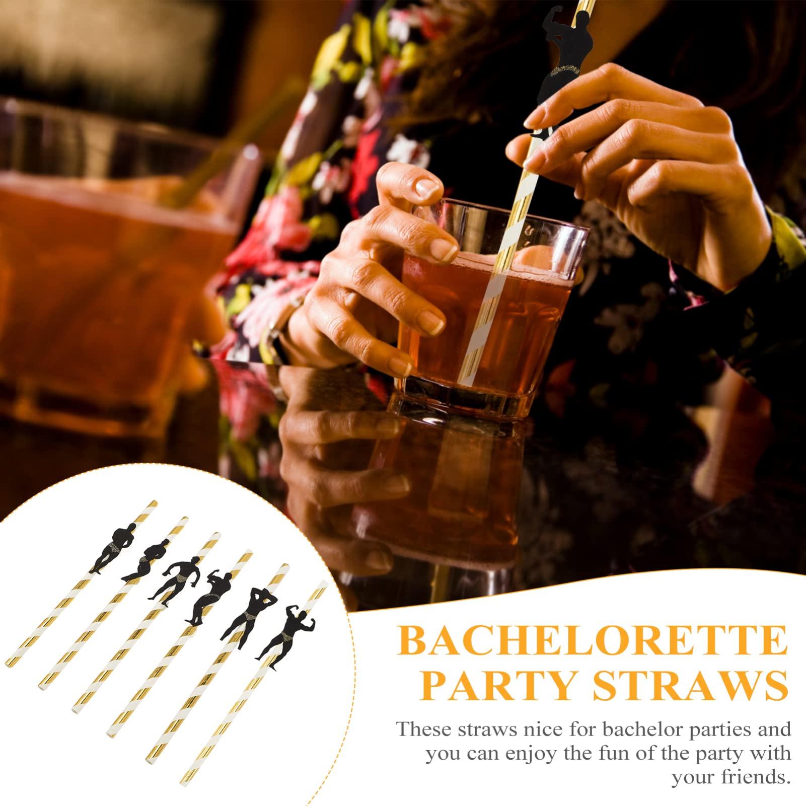 Gadpiparty Gadpiparty Coffee Decor Bachelorette Party Decorations Straws I 24 Pack Dancer Straw I Bridal Shower Supplies Crazy Silly Party Straws Drinking Favors Striper Games Summer Decor