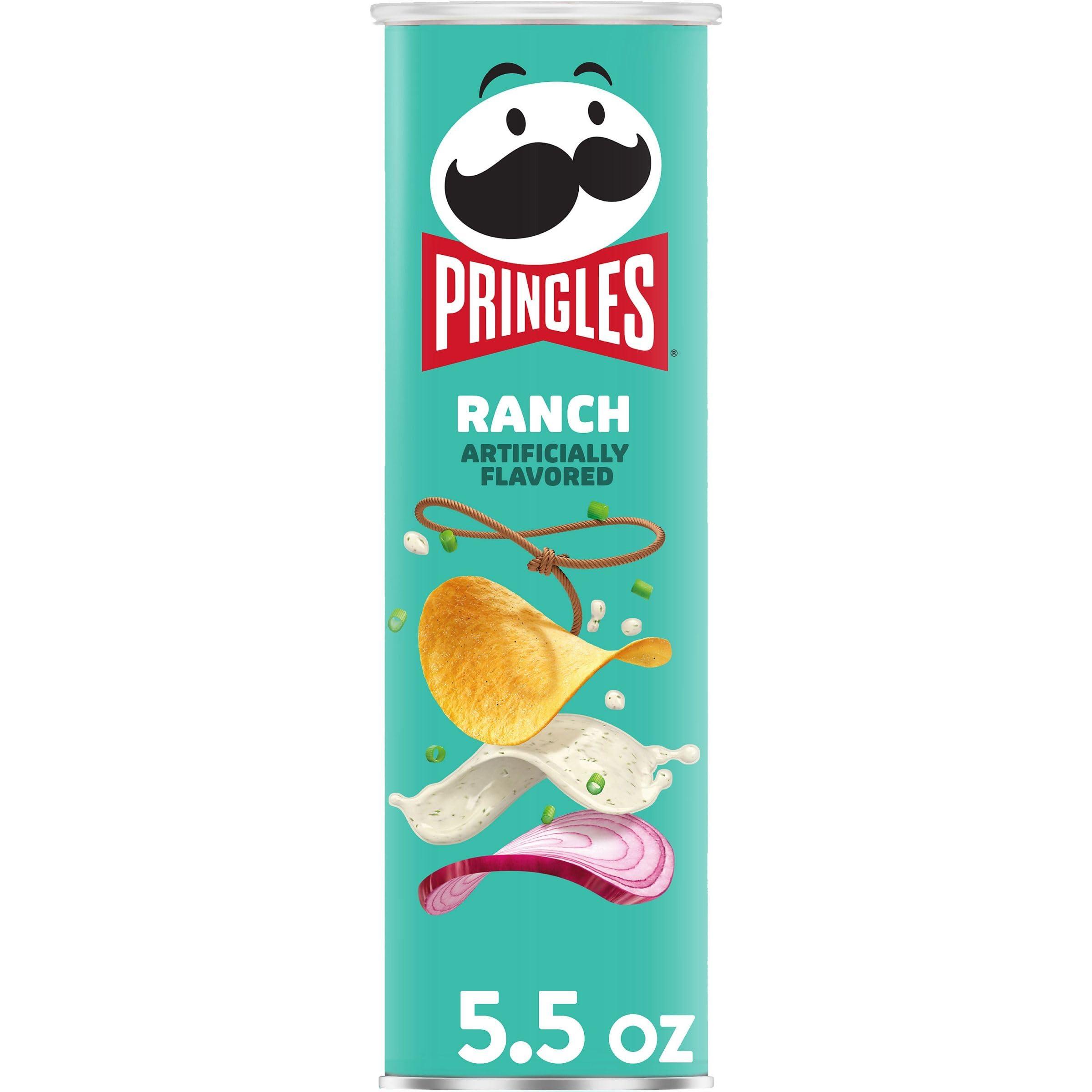 Pringles Pringles Potato Crisps Chips, Lunch Snacks, On-The-Go Snacks, Ranch, 5.5oz Can (1 Can)