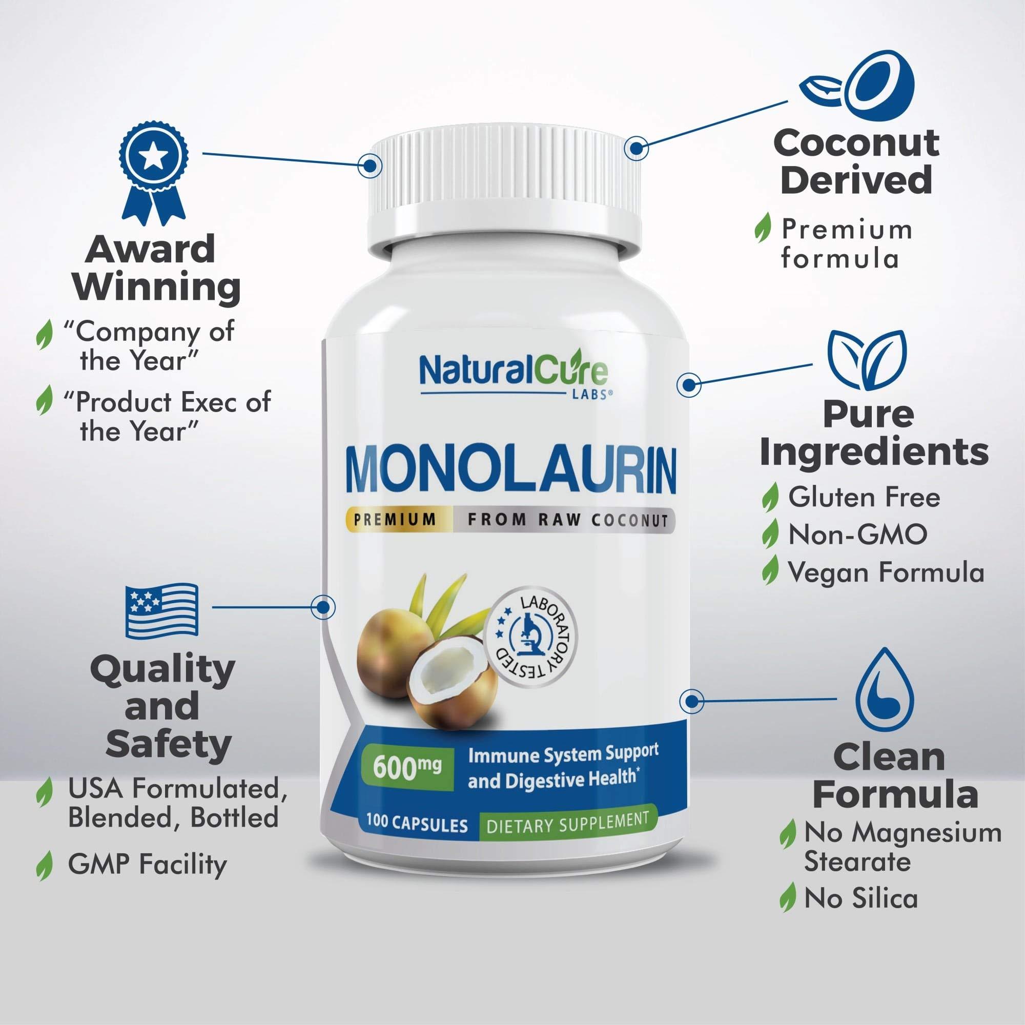 Natural Cure Labs Natural Cure Labs Bundle: Premium Monolaurin 600mg + Clean L-Lysine 600mg
