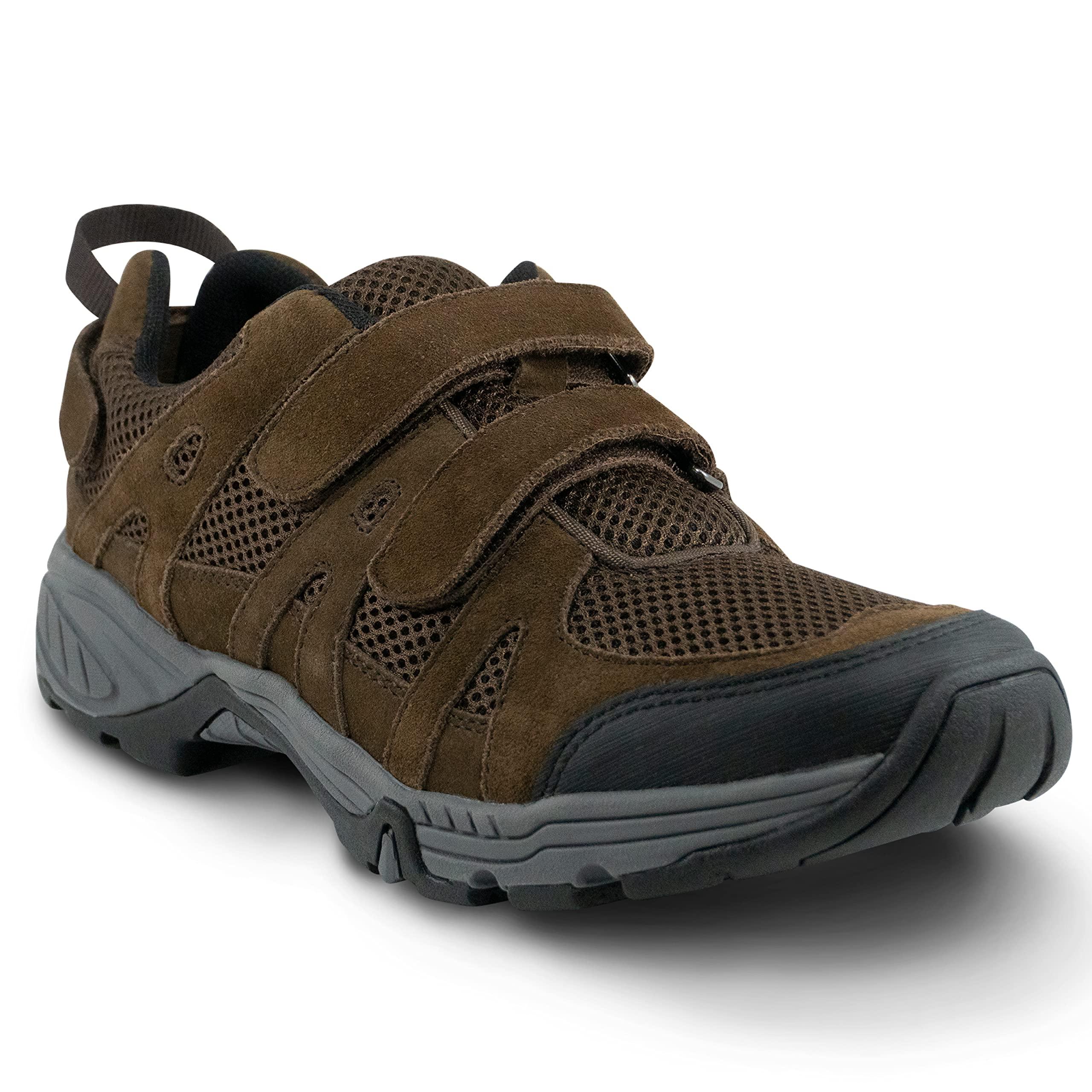Apex APEX Men\'s Balance Shoe Hiker - Extended Widths Available - Breathable, Moisture-Wicking Lining, Diabetic & Casual Brown