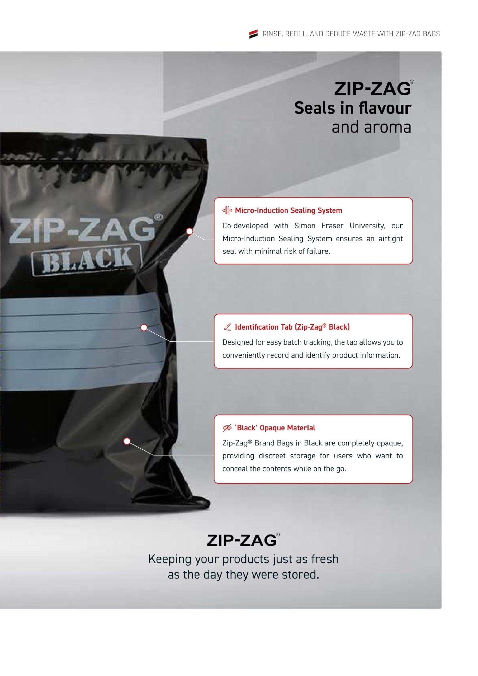 ZIP-ZAG Zip Zag Bag (1 LB) 10x One Pound Zip Lock Bags (16.93\" x 11\") Say Goodbye to Stale Herbs And Spices With Food Safe Zipper bags | Resealable, Reusable, Washable and Airtight Zipper Bags