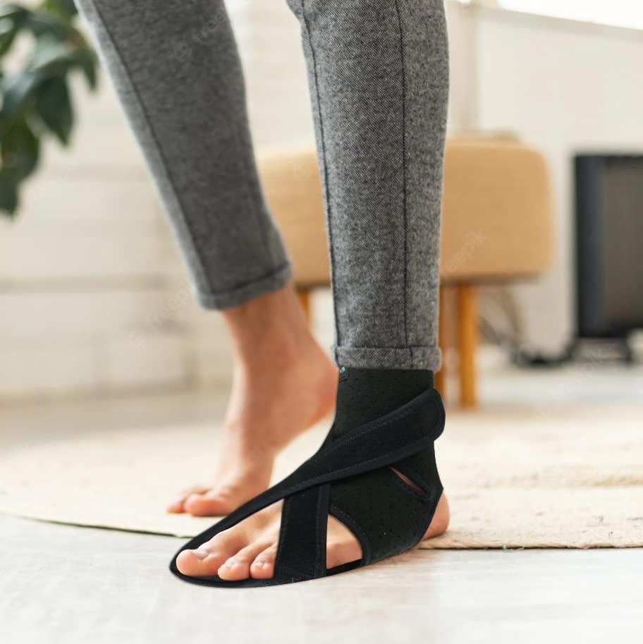 JOMECA JOMECA Upgraded Drop Foot Brace for Walking with Shoes - Dual Forefoot Support Plates Adjustable Soft AFO, Foot Drop, TBI, ALS, MS, Bone Fracture, Fits Women & Men (Right, S/M)