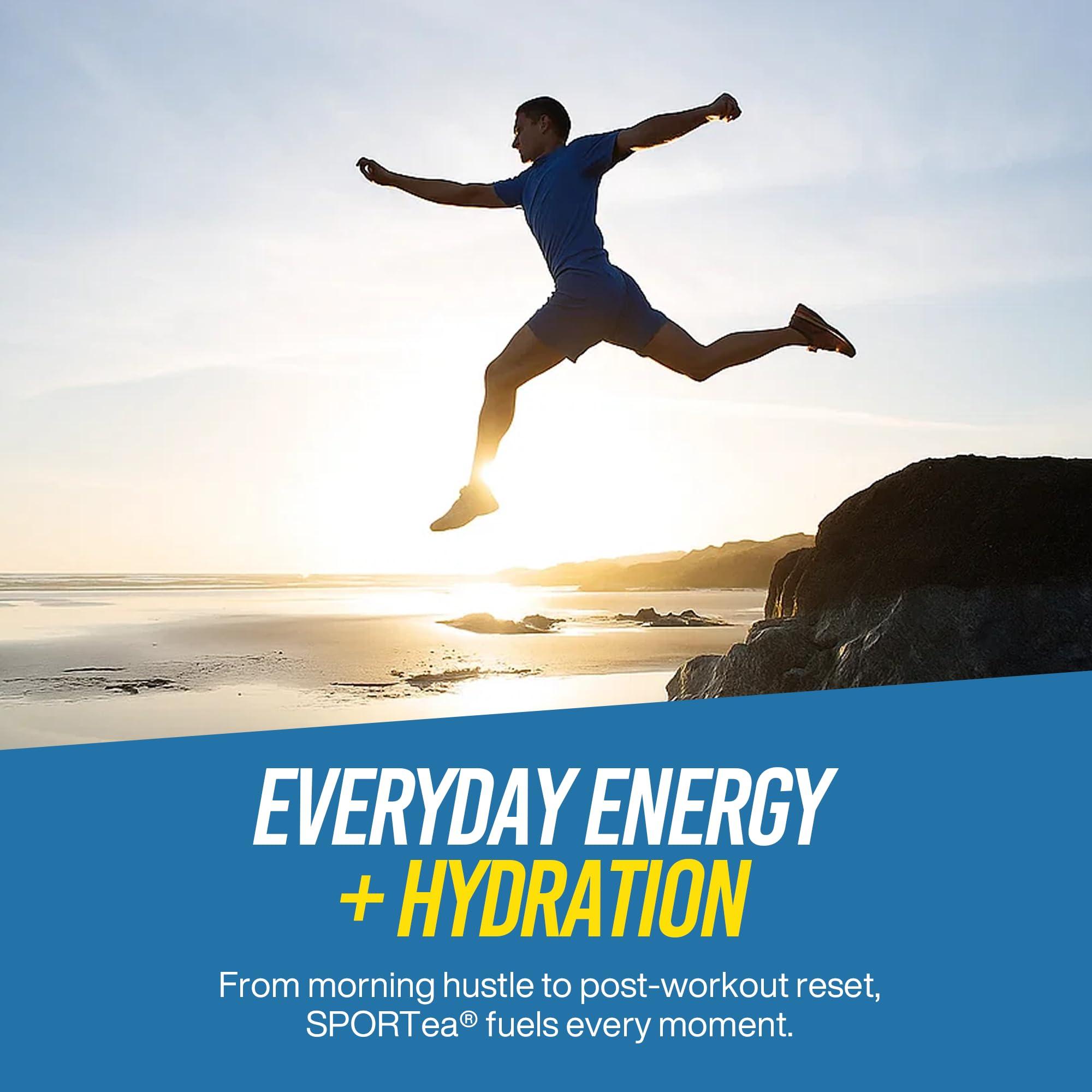 SPORTEA SPORTea Iced | Decaf Energy Drink with Green & Black Tea, Vitamins, Minerals, Electrolytes, Yerba Mate, Siberian Ginseng | 7 Cold Brew Tea Bags | Healthy, Easy | 2 Pack