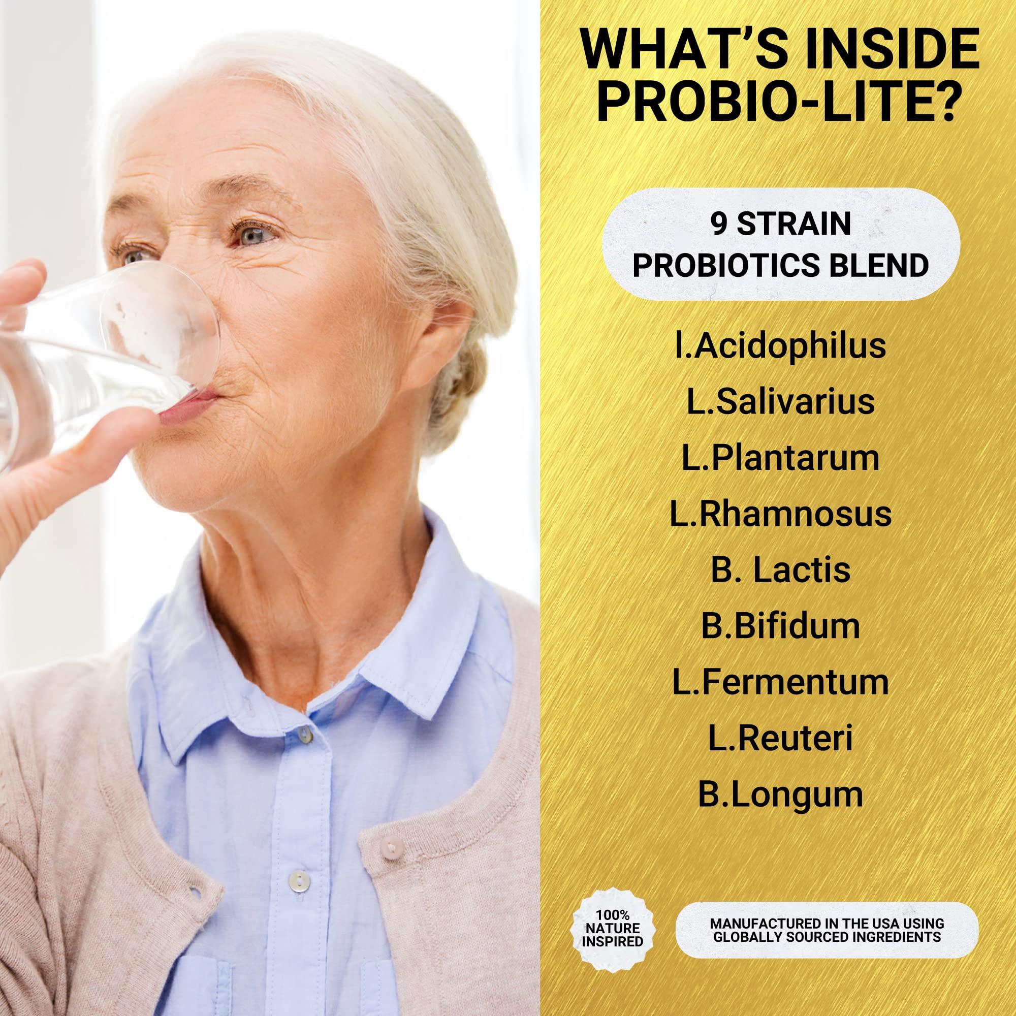 Golden After 50 Golden After 50 Probio-Lite - for Gut Health and Digestion Support - Probiotics for Men and Women - 30 Gelatin Capsules - Probiotics for Occasional Heartburn, Gas, Indigestion
