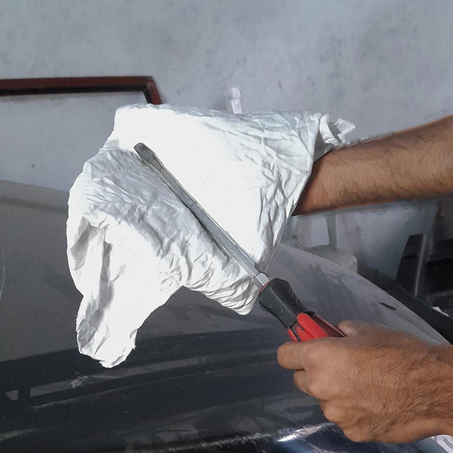 SupremePlus SupremePlus Premium White T-Shirt Rags - Shop Cotton Knit Cleaning Rag in a Compressed Box, Clean Up Oil, Grease, Stain, & Paint with Bulk, Multipurpose Polishing Cloth (2 x 25 lbs. Compressed Box)