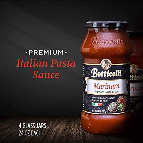 Botticelli Marinara Premium Italian Pasta Sauce by Botticelli, 24oz Jars (Pack of 4) - Product of Italy - Whole30 Approved - Gluten-Free - No Added Sugar, Artificial Colors, Flavors, or Preservatives