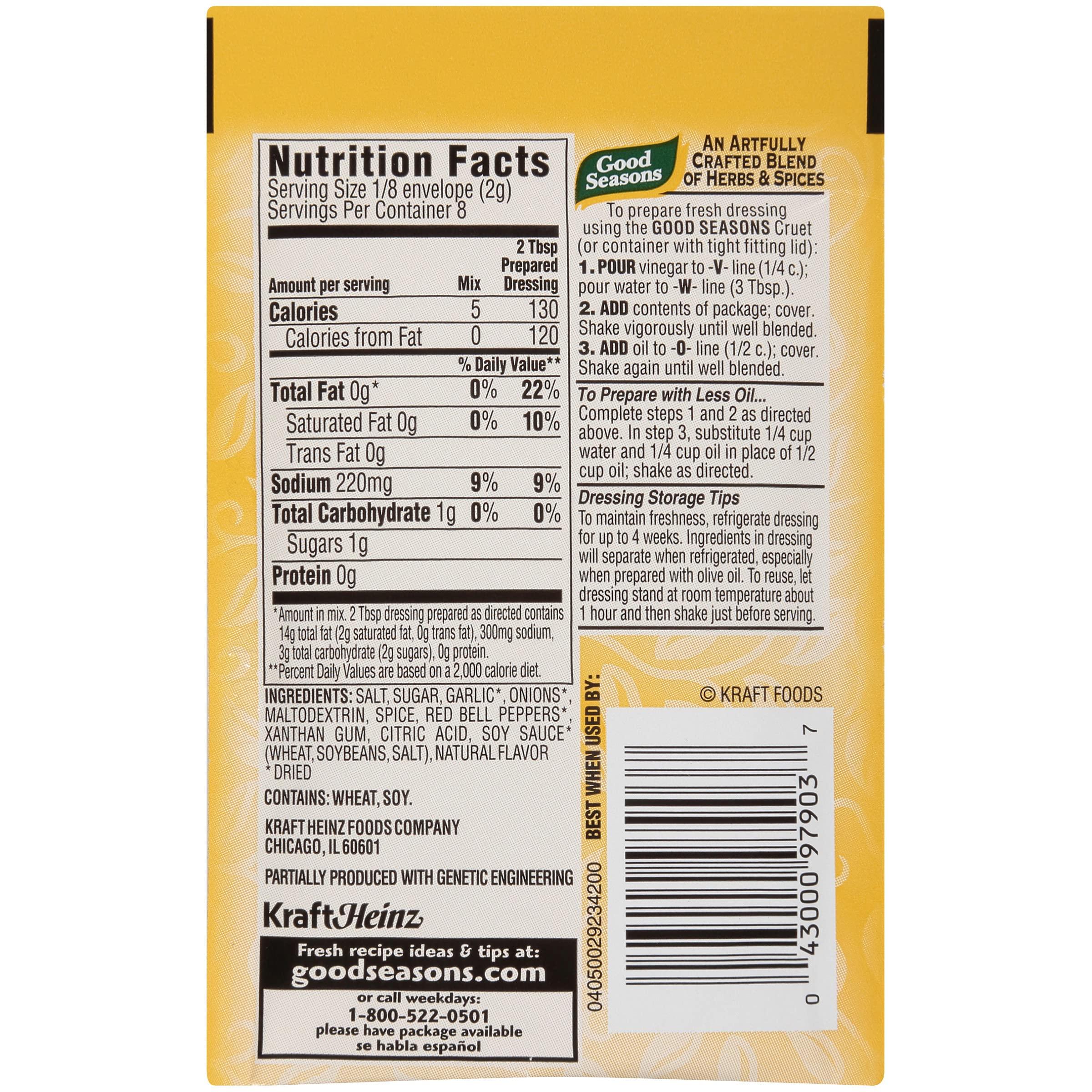 Good Seasons Good Seasons, Zesty Italian Dressing & Recipe Seasoning Mix, 0.6 Oz