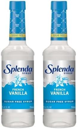 SPLENDA Splenda Coffee Syrup, French Vanilla, Sugar Free, Flavored Liquid Syrups for Drinks, 750 ml Bottle (Pack of 2)