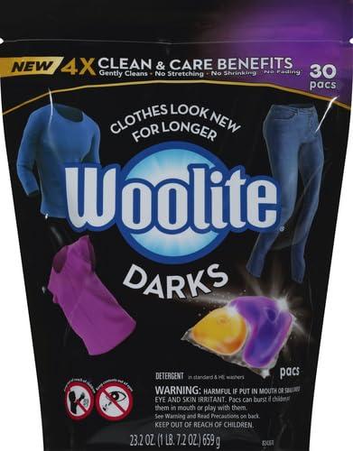Woolite Woolite Darks Pacs, Laundry Detergent Pacs, 30 Count, for Standard and HE Washers, detergent for black clothes, black dark detergent
