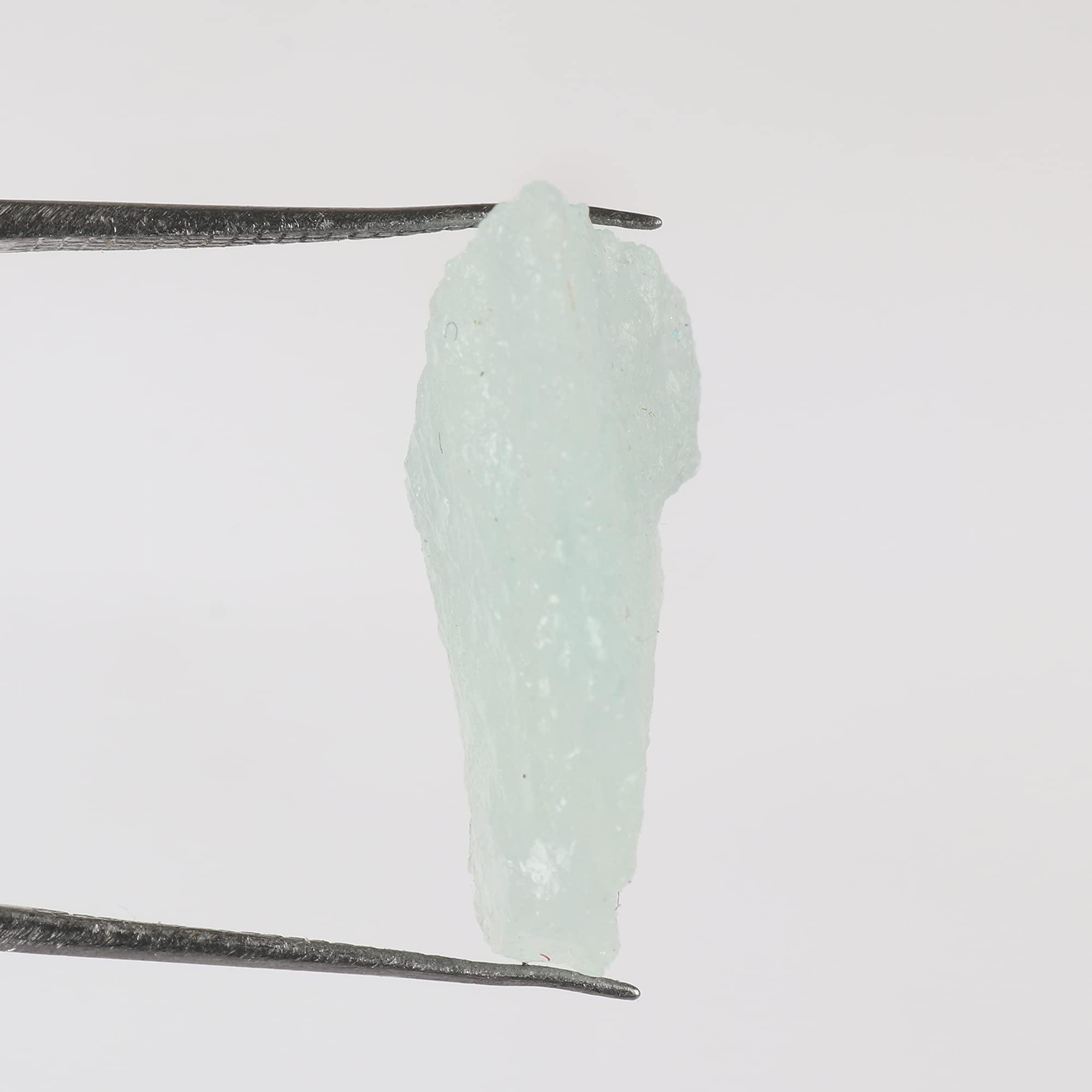 REAL-GEMS 9.8 Ct. Natural Rough Aqua Sky Aquamarine with Healing & Calming Effects - AAA Grade High Energy Raw Aqua Sky Aquamarine for Reiki Crystal Healing GA-745