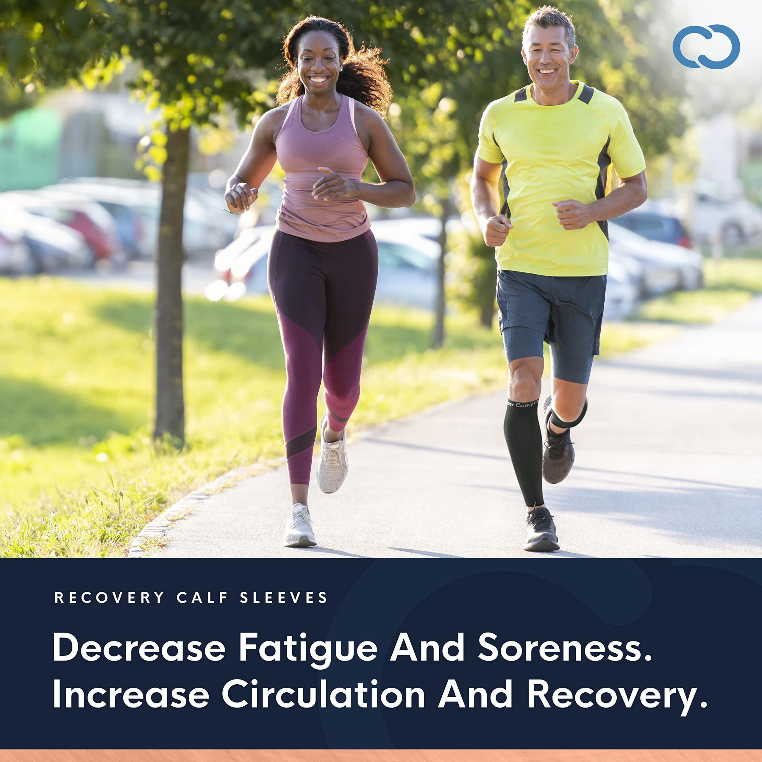 Copper Compression Copper Compression Calf Sleeves for Shin Splints, Varicose Veins, Arthritis, Sprains, Running, Cycling - Men & Women - 1 Pair