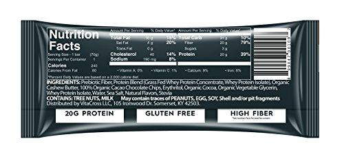 Vitacross Vitacross Chocolate Brownie Bliss Protein Bar, 12 Count, 20 Grams of Protein