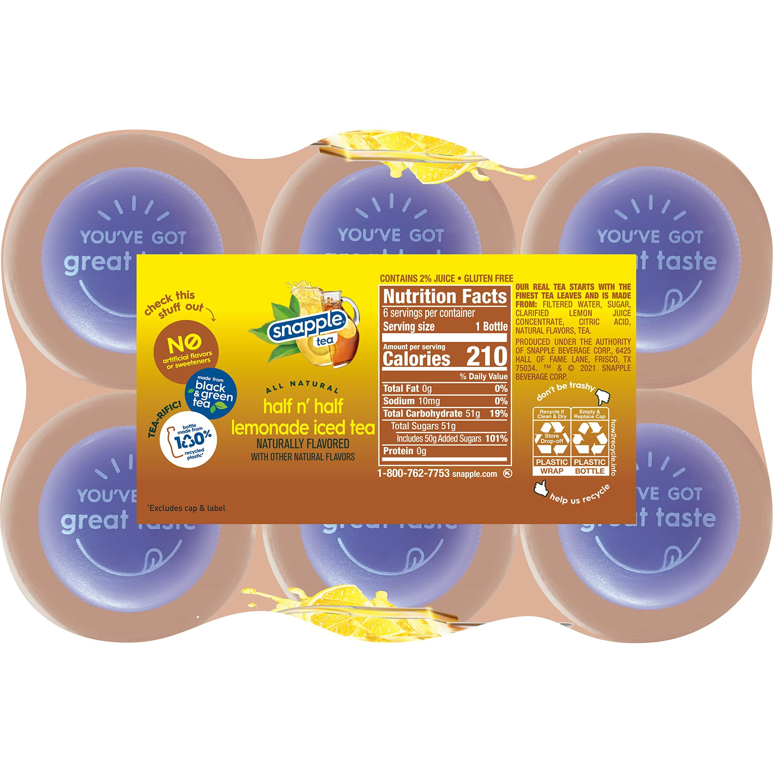 Snapple Snapple Half 'n Half, 16 fl oz recycled plastic bottle, 6 pack