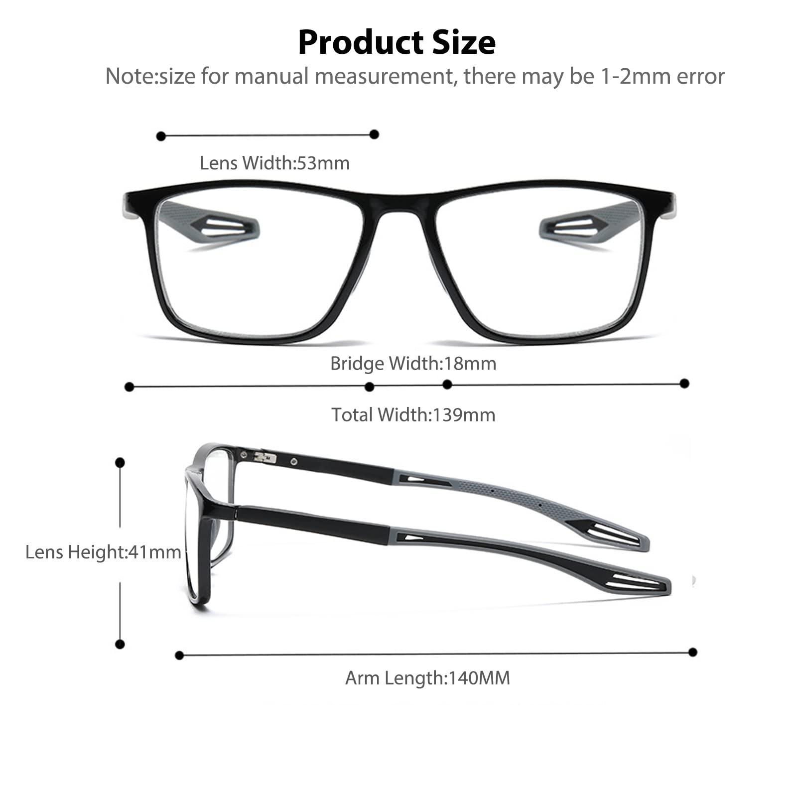 K.LAVER Photochromic Progressive Multifocus Reading Glasses unisex Lightweight Blue Light Blocking Multifocal Reader Flexible TR90 UV400 Protection Transition Sunglasses With Spring Hinges No Line Eyewear 3.0