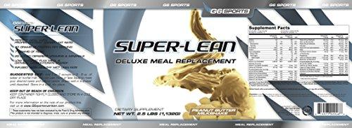 G6 Sports G6 Sports Nutrition Super-Lean Deluxe Meal Replacement (32g Protein, 7g Fiber, 25 Added Vitamins & Minerals) – 2.5lb Jar – Peanut Butter Milkshake