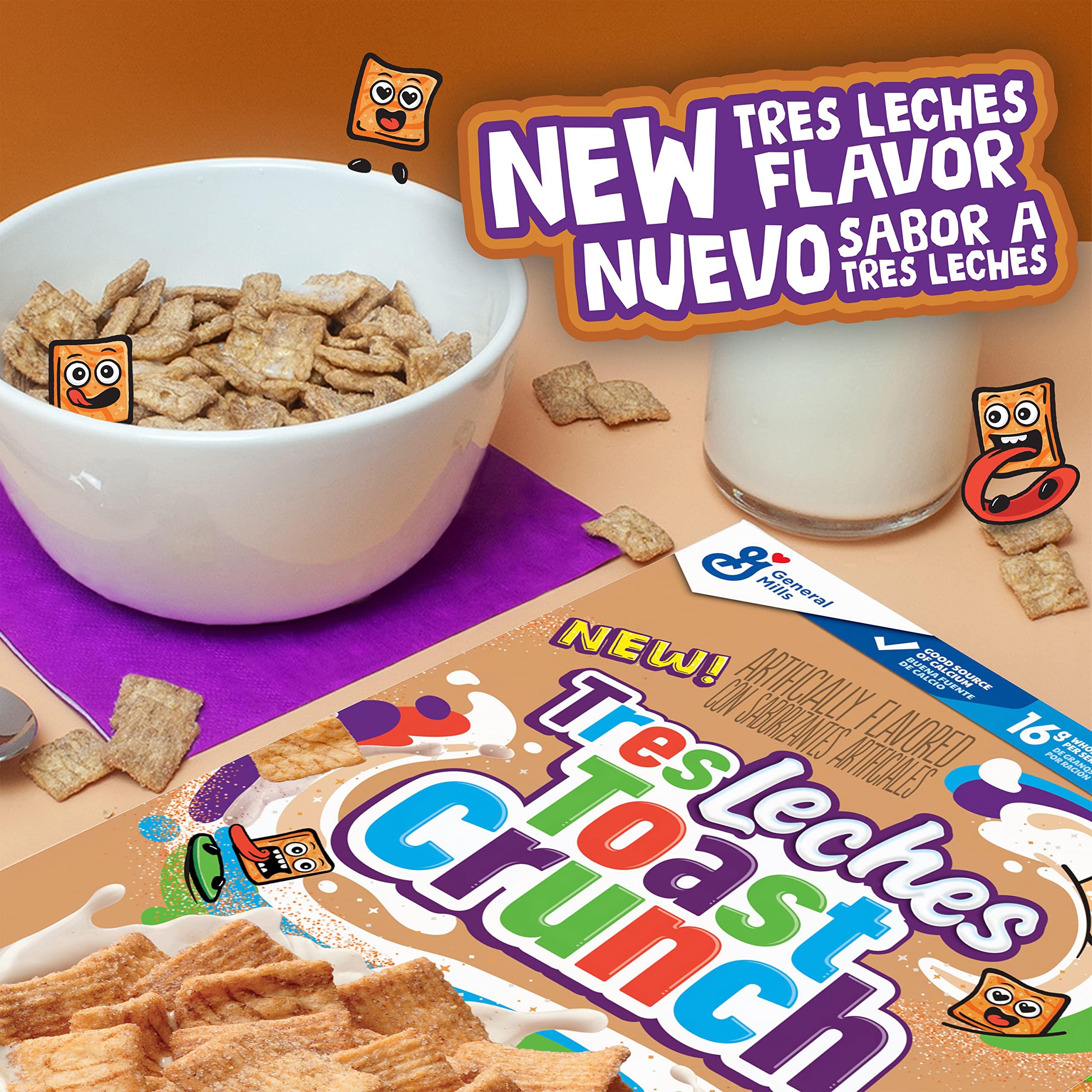 Cinnamon Toast Crunch Tres Leches Toast Crunch Breakfast Cereal, Crispy Artificially Tres Leches Flavored Cinnamon Cereal, 12 oz (Pack of 2)