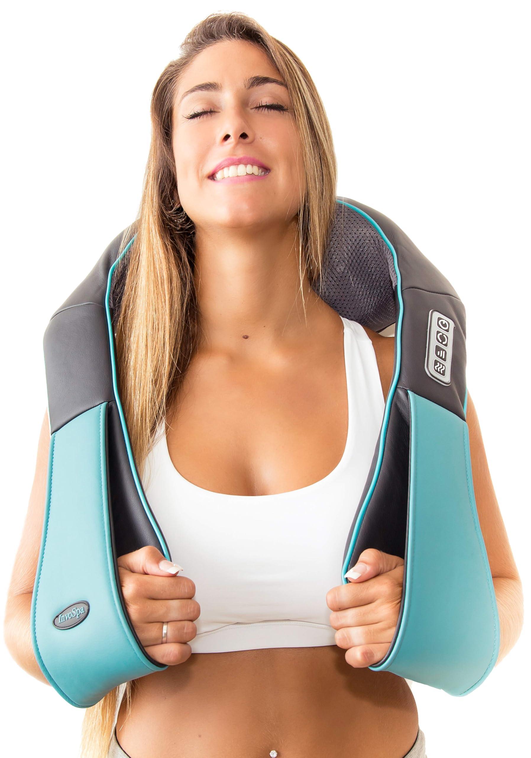 InvoSpa InvoSpa Shiatsu Neck and Back Massager with Heat - Deep Kneading Pillow for Massage - Electric Full Body Massager