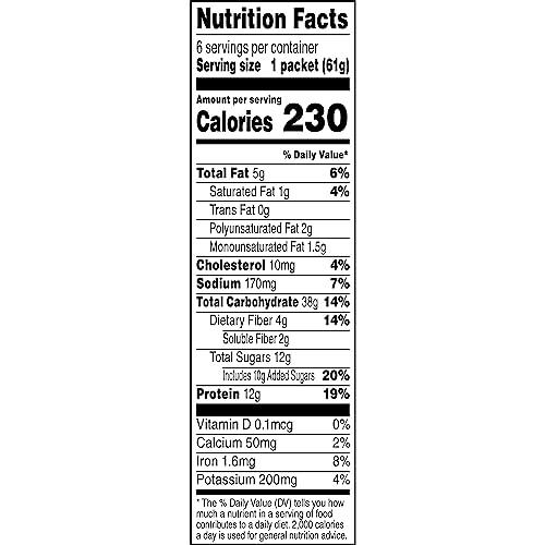 Quaker Quaker, Protein Instant Oatmeal, Banana Nut, 12.9 Oz, 6 Count (Pack of 2)