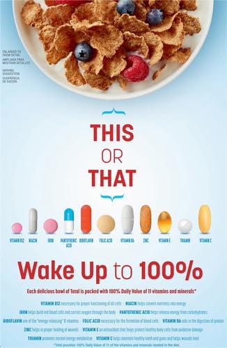 Total Total Breakfast Cereal, 100% Daily Value of 11 Vitamins & Minerals, Whole Grain Cereal, 16 oz (Pack of 5)