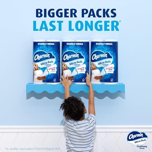 Charmin Charmin Toilet Paper Ultra Soft Cushiony Touch, 30 Family Mega Rolls = 153 Regular Rolls